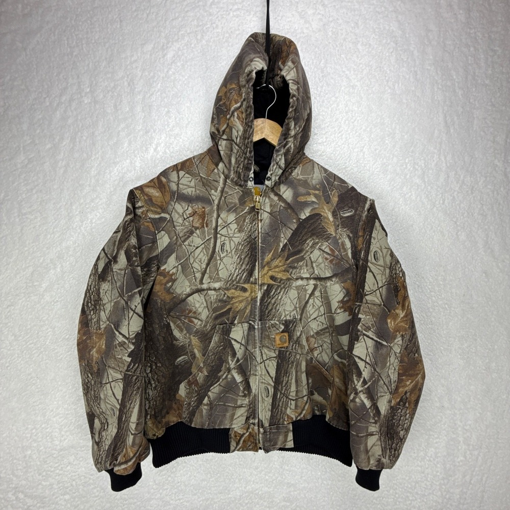 Carhartt Active Hunting Jacket Quilt Lined Mens Medium J143 CMO Camo RealTree